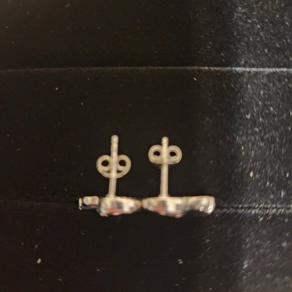 Sapphire & Diamond Petal Earrings, White Gold Rhodium over Sterling Silver - Picture 5 of 8